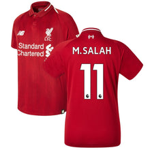 Load image into Gallery viewer, 11-Mohamed Salah Liverpool New Balance Youth 2018-19 Home Player Jersey – Red