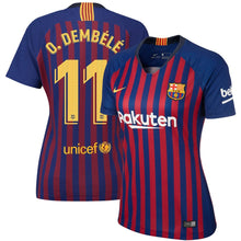 Load image into Gallery viewer, 11-Ousmane Dembélé Barcelona Women's 2018-19 Home Stadium Player Jersey – Blue