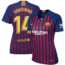 Load image into Gallery viewer, 14-Philippe Coutinho Barcelona Women's 2018-19 Home Stadium Player Jersey – Blue