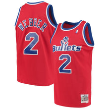 Load image into Gallery viewer, 2-Chris Webber Washington Wizards  1994-95 Hardwood Classics Swingman Jersey – Red