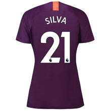 Load image into Gallery viewer, 21-David Silva Manchester City Women's 2018-19 Third Stadium Player Jersey – Purple