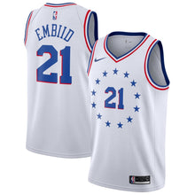 Load image into Gallery viewer, 21-Joel Embiid Philadelphia 76ers 2018-19 Swingman Jersey White – Earned Edition