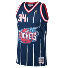 Load image into Gallery viewer, Mitchell &amp; Ness Hakeem Olajuwon Houston Rockets 1996-97 Hardwood Classics Throwback Authentic Home Jersey - Navy Blue
