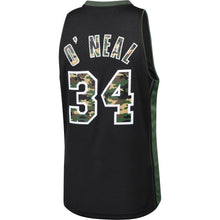 Load image into Gallery viewer, 34-Shaquille O'Neal Los Angeles Lakers  Straight Fire Camo Swingman Jersey – Black