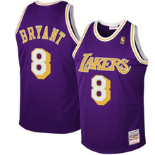 Load image into Gallery viewer, Los Angeles Lakers #8 Kobe Bryant Purple 1997 Authentic Hardwood Classics Road Jersey