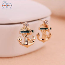 Load image into Gallery viewer, SUSENSTONE Women Fashion Crystal Rhinestone Sailor Anchor Ear