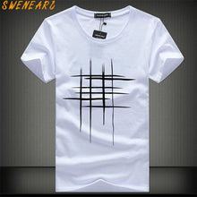 Load image into Gallery viewer, SWENEARO 2019 Simple creative design line cross Print cotton T Shirts