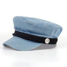 Load image into Gallery viewer, Solid Visor Military Hat Autumn and Winter Vintage wool Patchwork Beret Cap