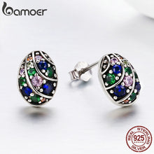 Load image into Gallery viewer, BAMOER 100% 925 Sterling Silver Easter Egg Colorful Earrings