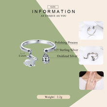 Load image into Gallery viewer, WOSTU Authentic 925 Sterling Silver Easter Bunny Adjustable Finger Rings