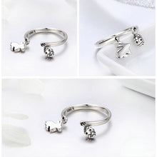 Load image into Gallery viewer, WOSTU Authentic 925 Sterling Silver Easter Bunny Adjustable Finger Rings