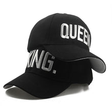 Load image into Gallery viewer, KING QUEEN Baseball Cap Snapback Black Couple Lover
