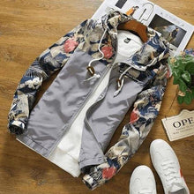 Load image into Gallery viewer, Floral Bomber Jacket Men Hip Hop Slim Fit