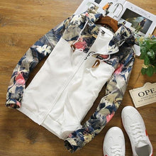 Load image into Gallery viewer, Floral Bomber Jacket Men Hip Hop Slim Fit