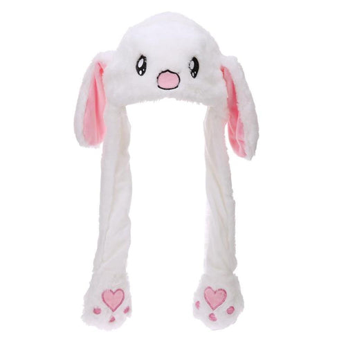 Lovely Baby Kids Cartoon Plush Moving Ears Rabbit Hats Toys Funny Adults