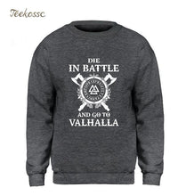 Load image into Gallery viewer, Odin Vikings Sweatshirt Men Die In Battle And Go To Valhalla Hoodie