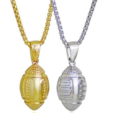 Load image into Gallery viewer, 3D Rugby Pendant Charm Necklace Stainless Steel Chain