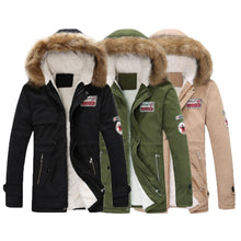 Load image into Gallery viewer, Parka Men Coats 2019 Winter Jacket Men Slim Thicken Fur Hooded
