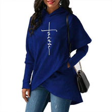 Load image into Gallery viewer, Autumn Hoodies Sweatshirts Women Long Sleeve Faith Embroidery Warm