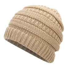 Load image into Gallery viewer, Ponytail Beanie Hat Women Winter Cap Soft Knit Crochet Hats