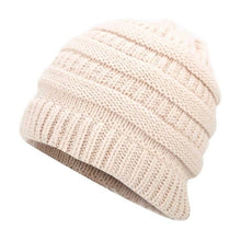 Load image into Gallery viewer, Ponytail Beanie Hat Women Winter Cap Soft Knit Crochet Hats