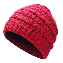 Load image into Gallery viewer, Ponytail Beanie Hat Women Winter Cap Soft Knit Crochet Hats